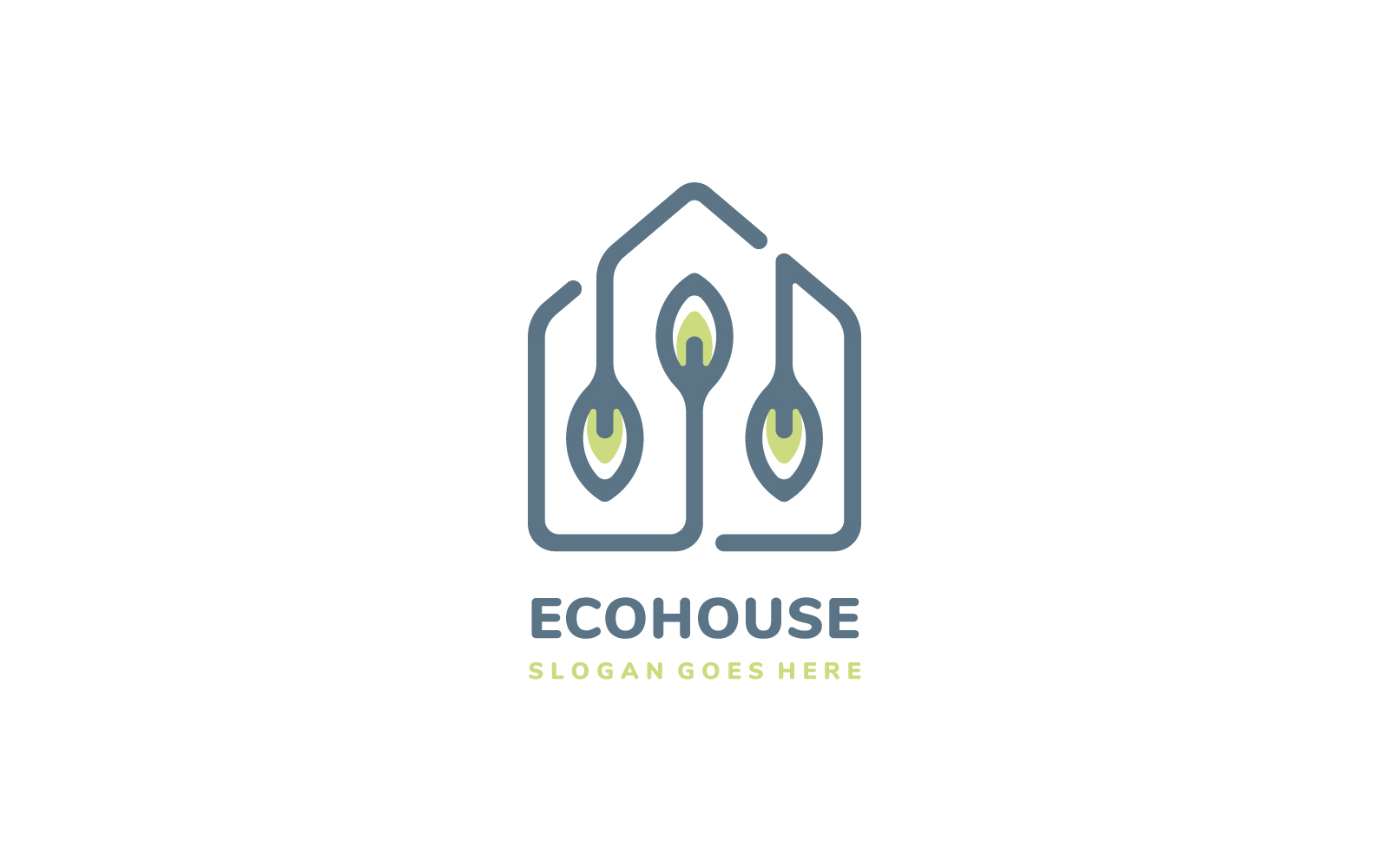 Template #186540 Friendlyestategreengreen Househomehouseleaflogonaturalplant Webdesign Template - Logo template Preview