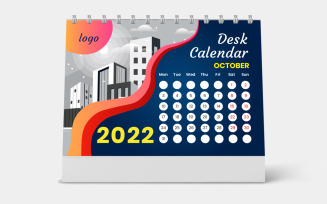 Colorful Set of 12 Months Desk Calendar 2022