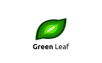 Green Leaf Logo Design Concept