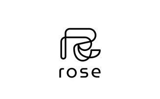 Letter R Line - Simple Logo