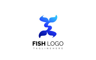 Letter S Fish - Whale Logo