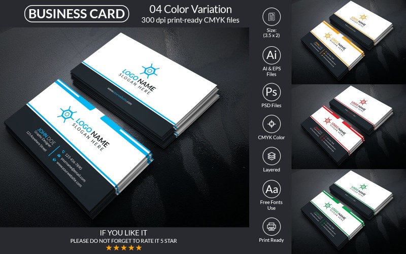 Corporate Business Card Design With Vector And PSD Format Corporate Identity