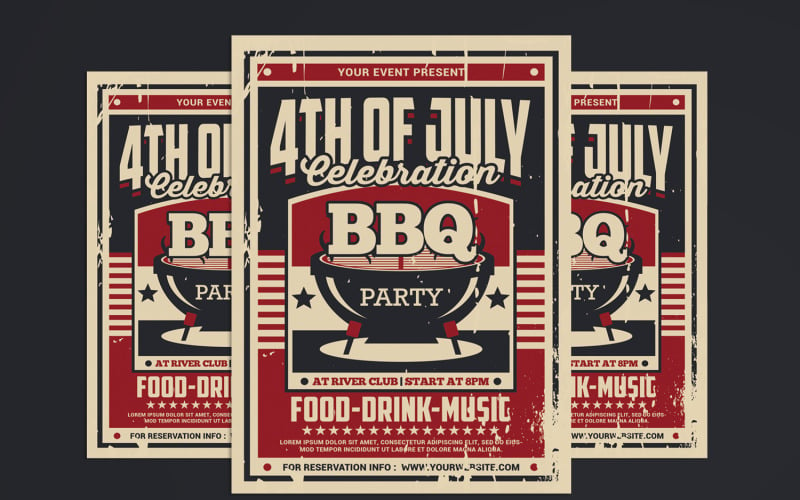 4th of July Celebration BBQ Party Corporate Identity