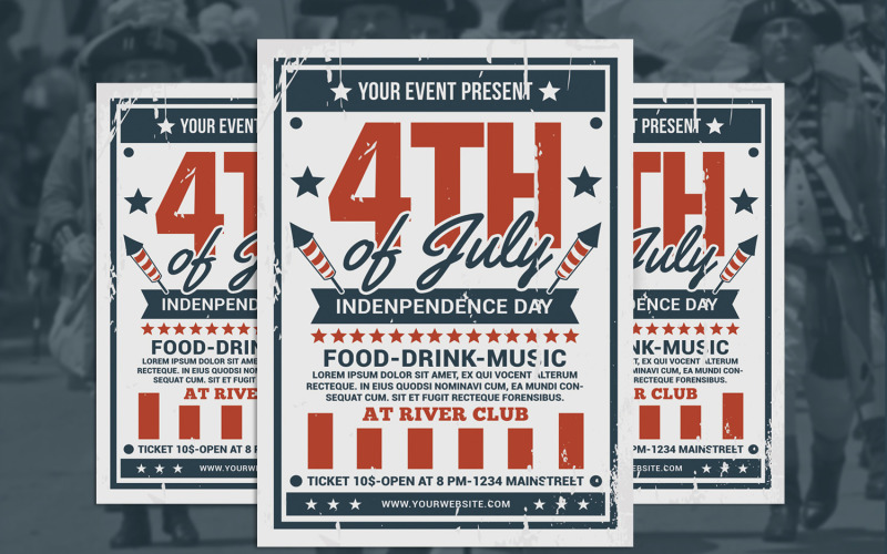 4th of July Flyer Template Corporate Identity