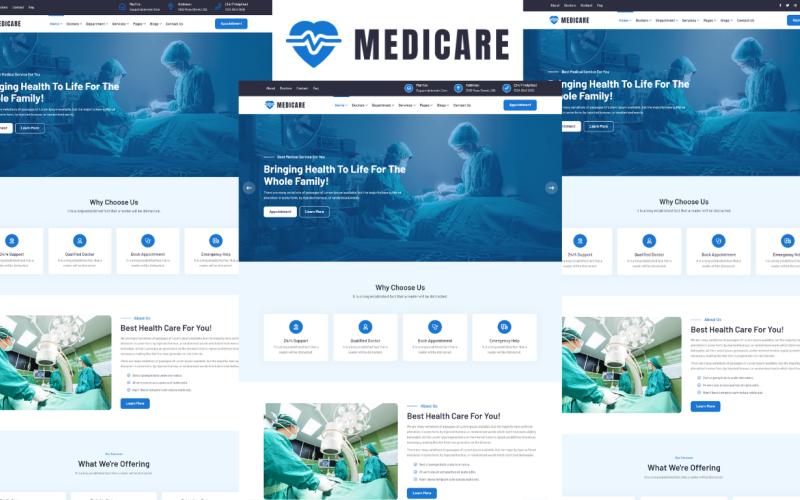 Medicare - Medical and Doctor Bootstrap 5 HTML5 Template Website Template