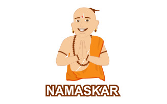 Namaskar Priest Logo Template
