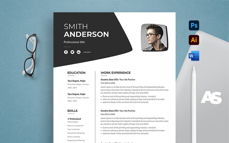 Smith Anderson Resume CV Template Resume Template