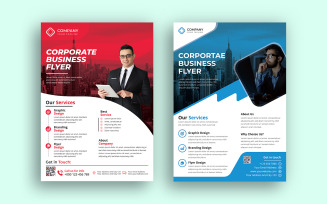 Corporate Business Flyer Template Design and Vector illustration Template With Red and Blue Colour