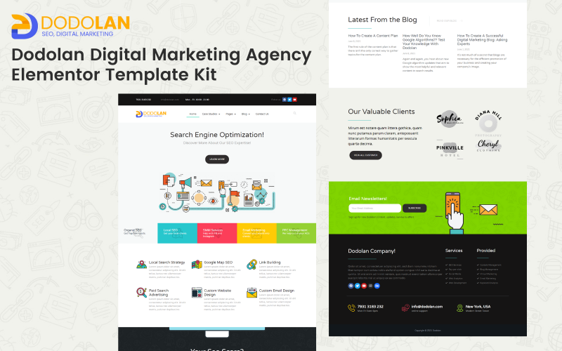Dodolan - Digital Marketing Agency Elementor Template Kits Elementor Kit