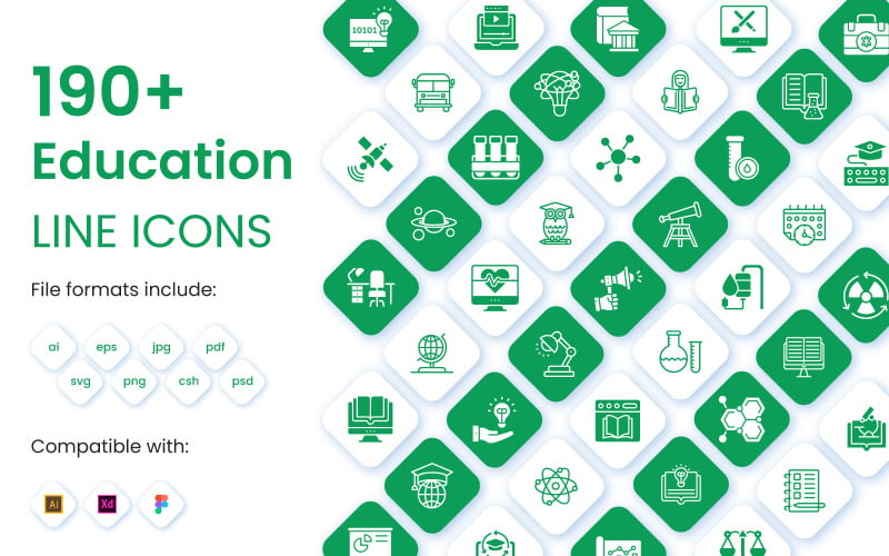 190+ Education Icons Pack Icon Set