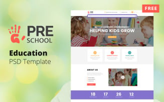 Free Education Multipage PSD Template - Preschool