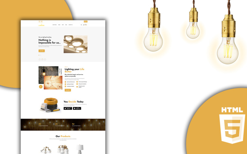 Lumus Lighting and Electric Shop HTML5 Template Website Template