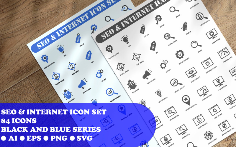 SEO and Internet Icon Set template