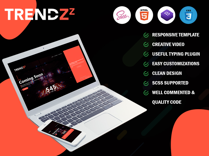 Trendzz - Coming Soon HTML5 Specialty Page