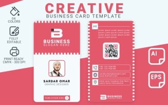Vertical Double Side Business Card Template