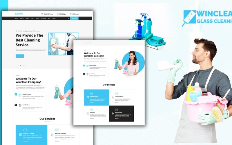 Winclean Cleaning Services Landing Page HTML5 Template Landing Page Template