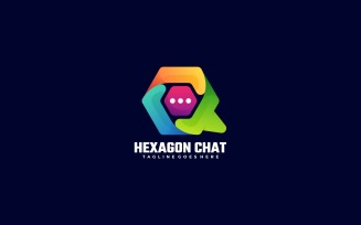 Hexagon Chat Gradient Colorful Logo