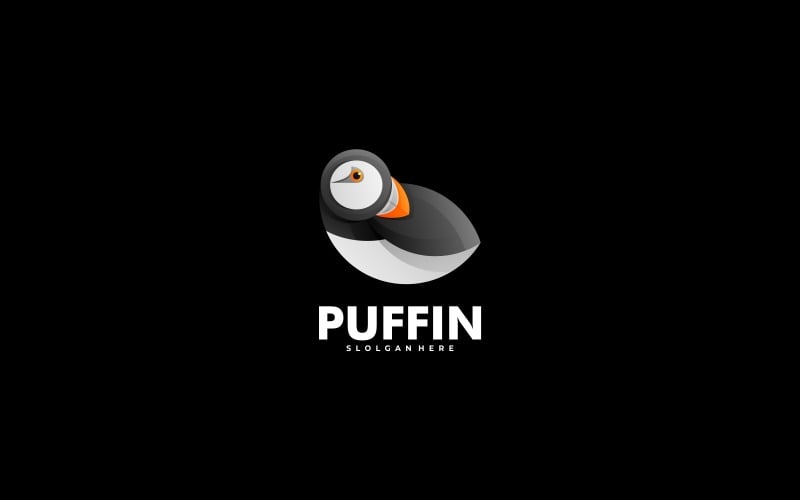 Puffin Bird Gradient Logo Logo Template