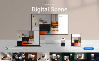 Digital Scene PSD Mockup Set