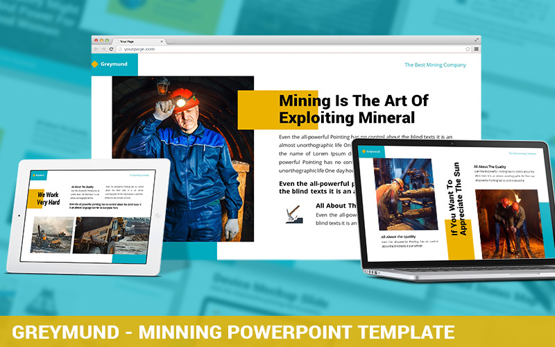 Greymund - Mining Powerpoint Template PowerPoint Template