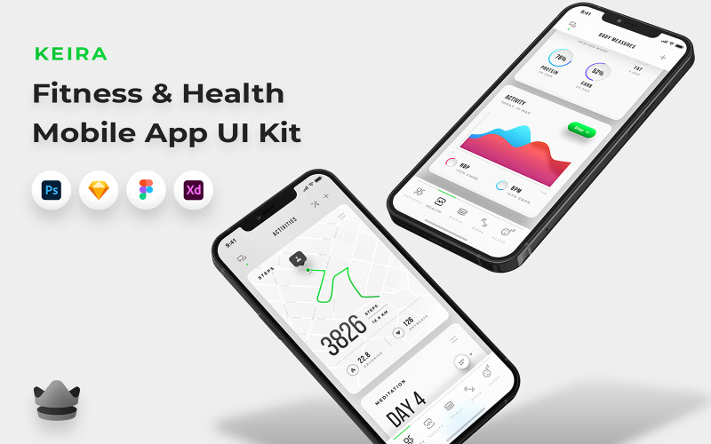 Keira - Fitness And Health App UI Kit UI Element