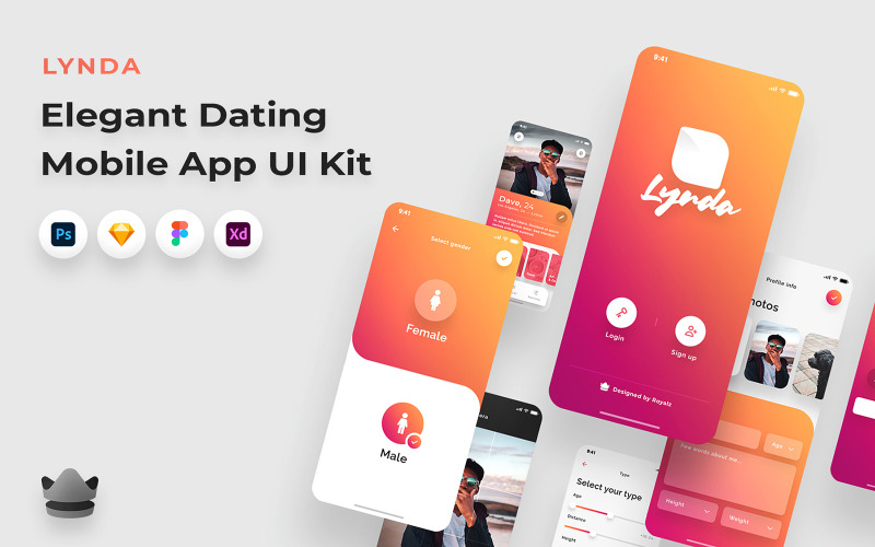 Lynda - Online Dating App UI Kit UI Element
