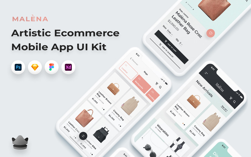 Malèna - E-commerce Mobile App UI Kit UI Element