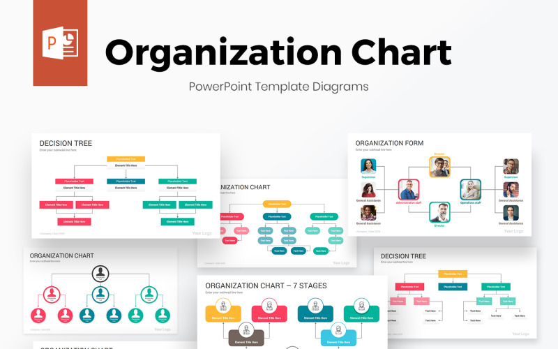 Organization Chart PowerPoint Diagrams Template PowerPoint Template
