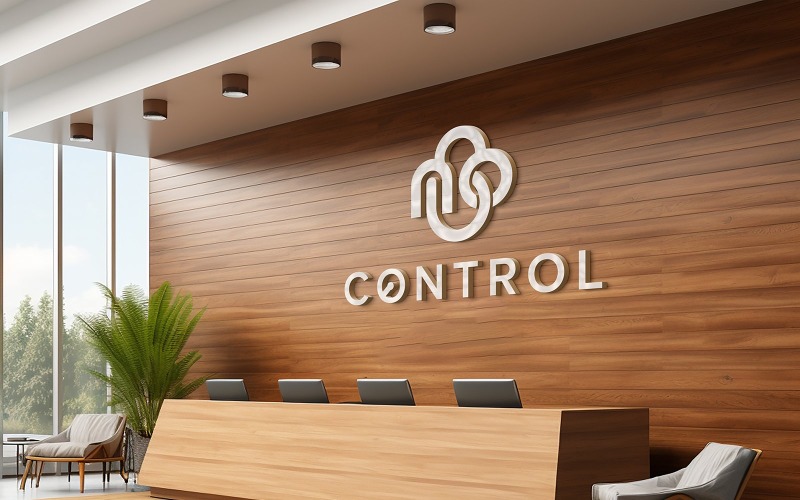 Steel Logo Mockup Store Sign Wood Wall Product Mockup