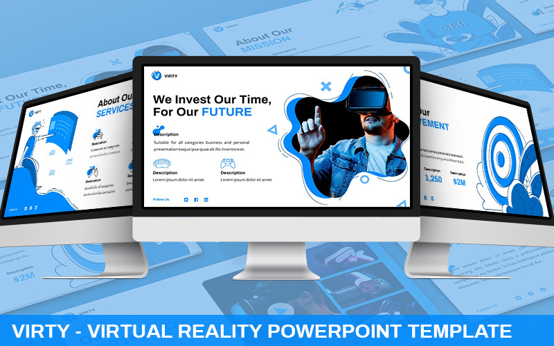 Virty - Virtual Reality Powerpoint Template PowerPoint Template