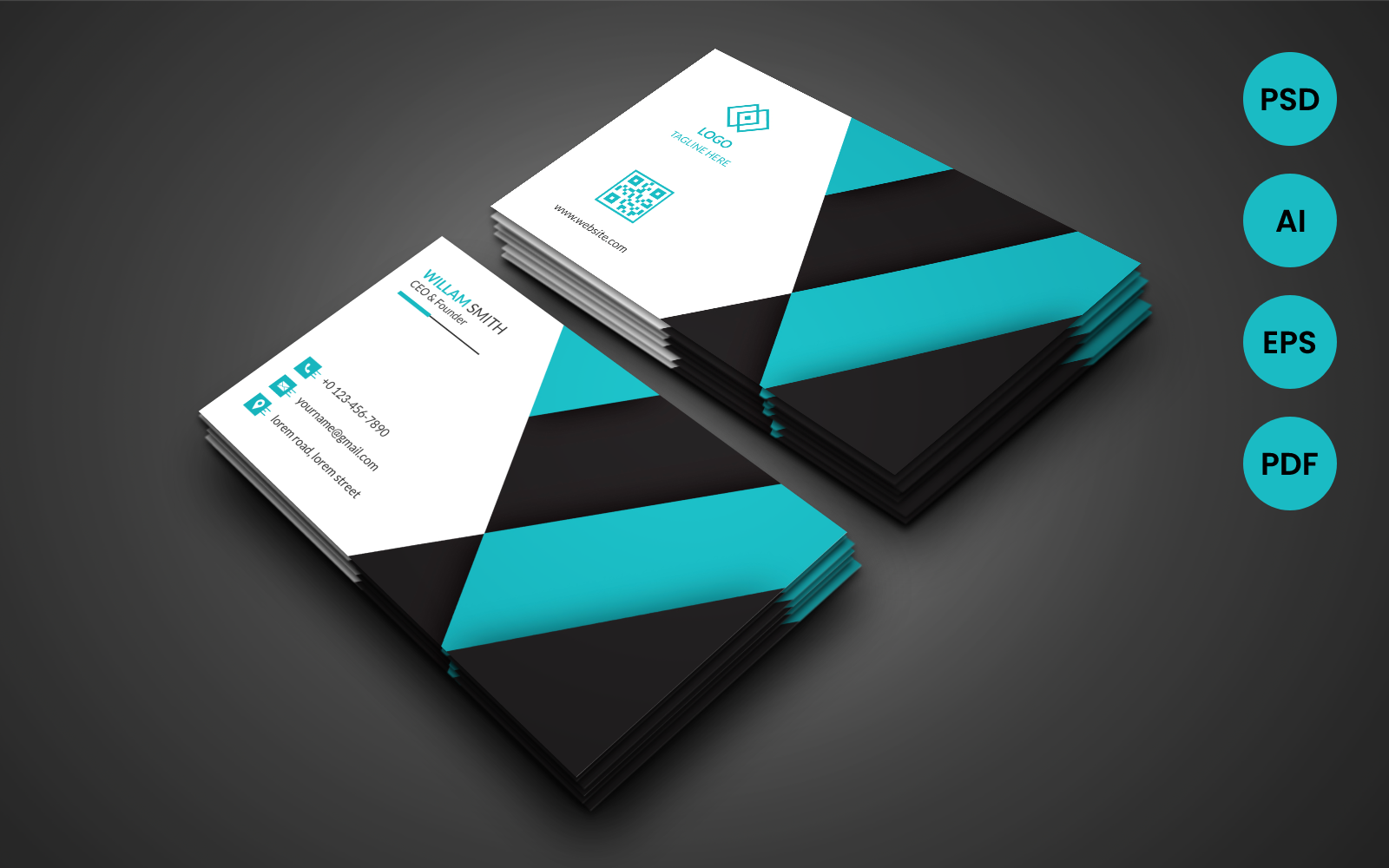 Unique Geometric Style Business Card - Corporate Identity Template