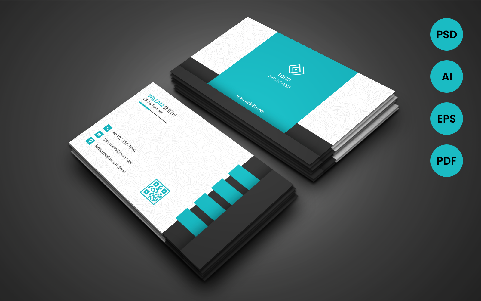 Geometric Style Multi-Purpose Business card - Corporate Identity Template