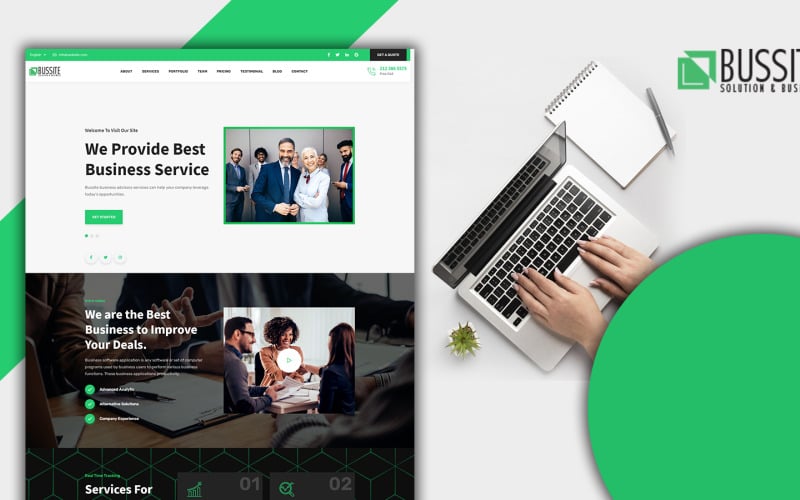 Bussit Multipurpose Business One Page HTML5 Template Landing Page Template