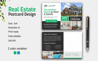 Modern Real Estate Postcard or Direct Mail Template
