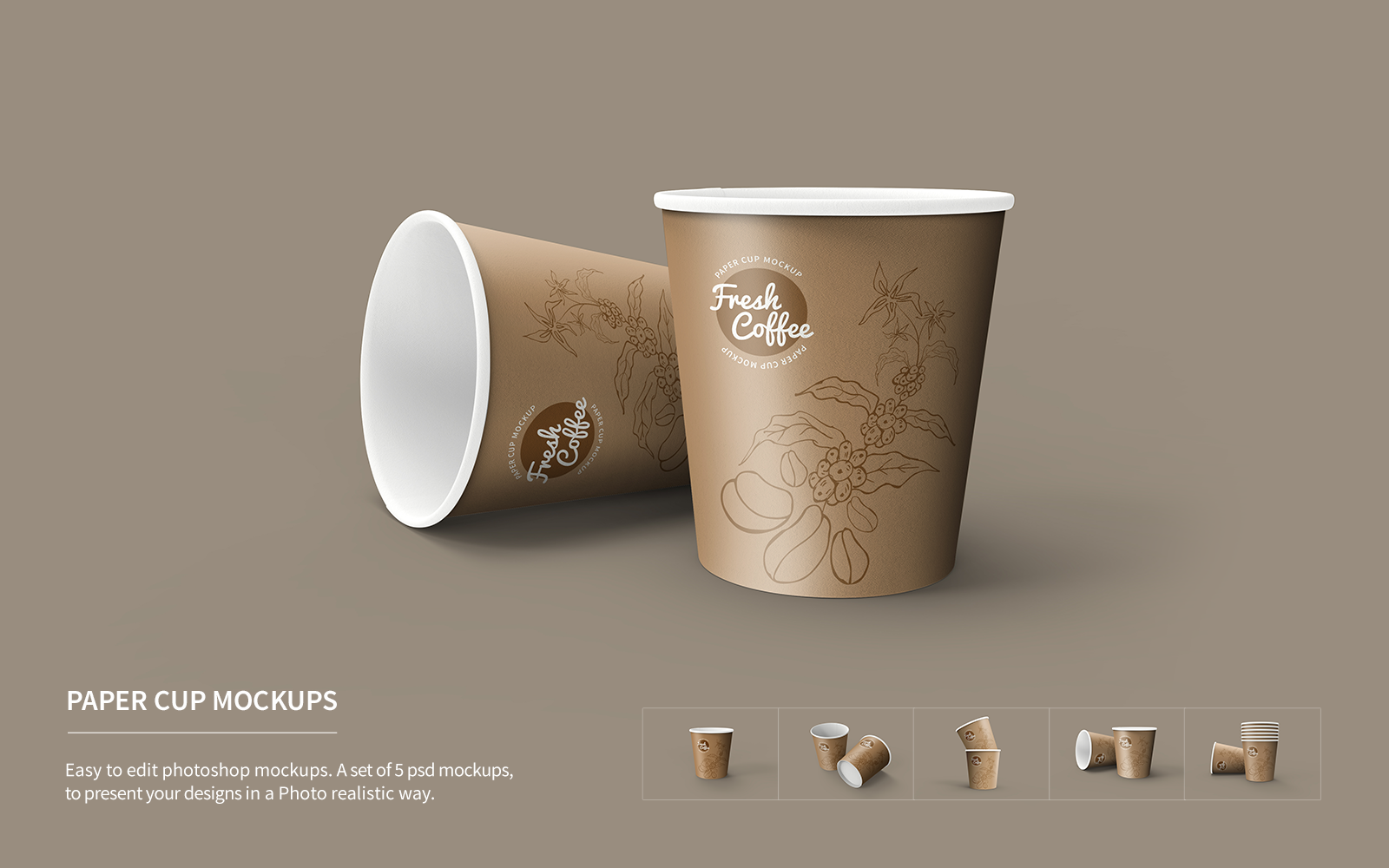 Paper Cup Packaging Mockups