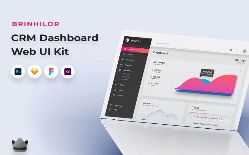 Brinhildr - CRM Dashboard Web UI Kit UI Element