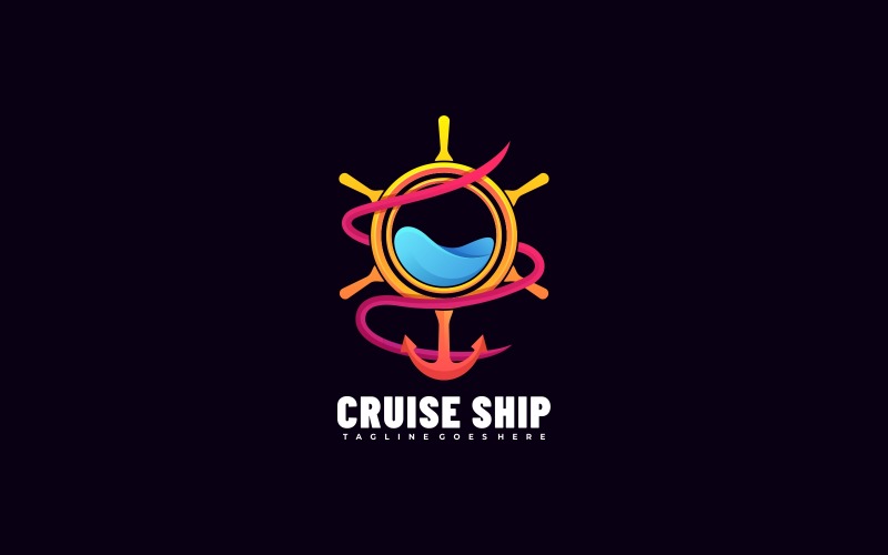 Cruise Ship Gradient Logo Logo Template