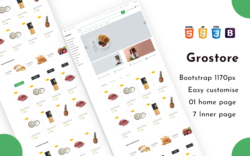 Grostore - modelo de site HTML5 da loja de comércio eletrônico