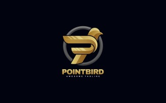 Letter P and Bird Gradient Logo