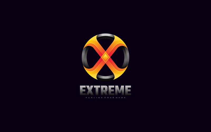 Letter X Circle Gradient Logo Logo Template