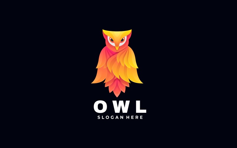 Owl Bird Gradient Logo Style Logo Template