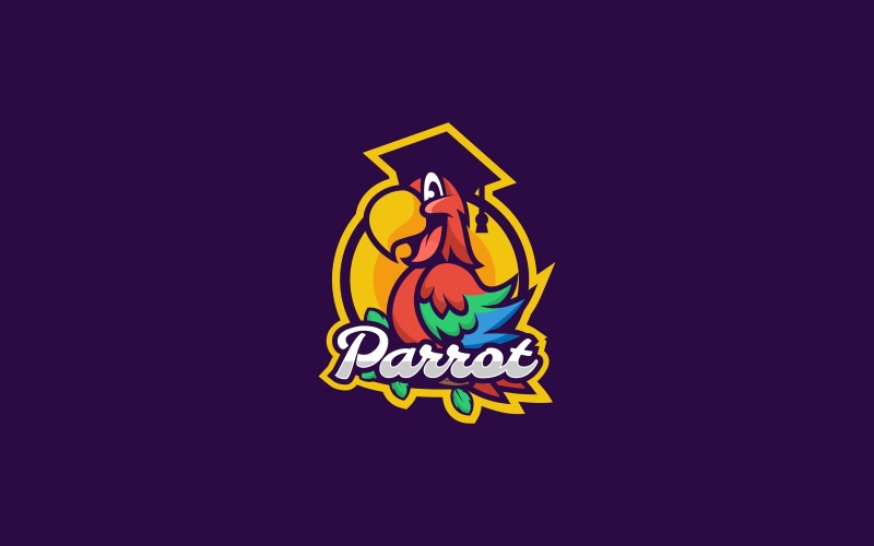 Parrot Mascot Cartoon Logo Logo Template