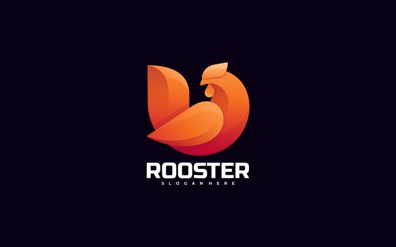 Rooster Gradient Color Logo Logo Template