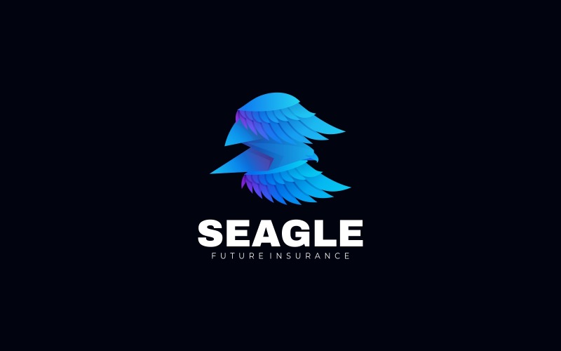 Seagle Bird Gradient Logo Logo Template