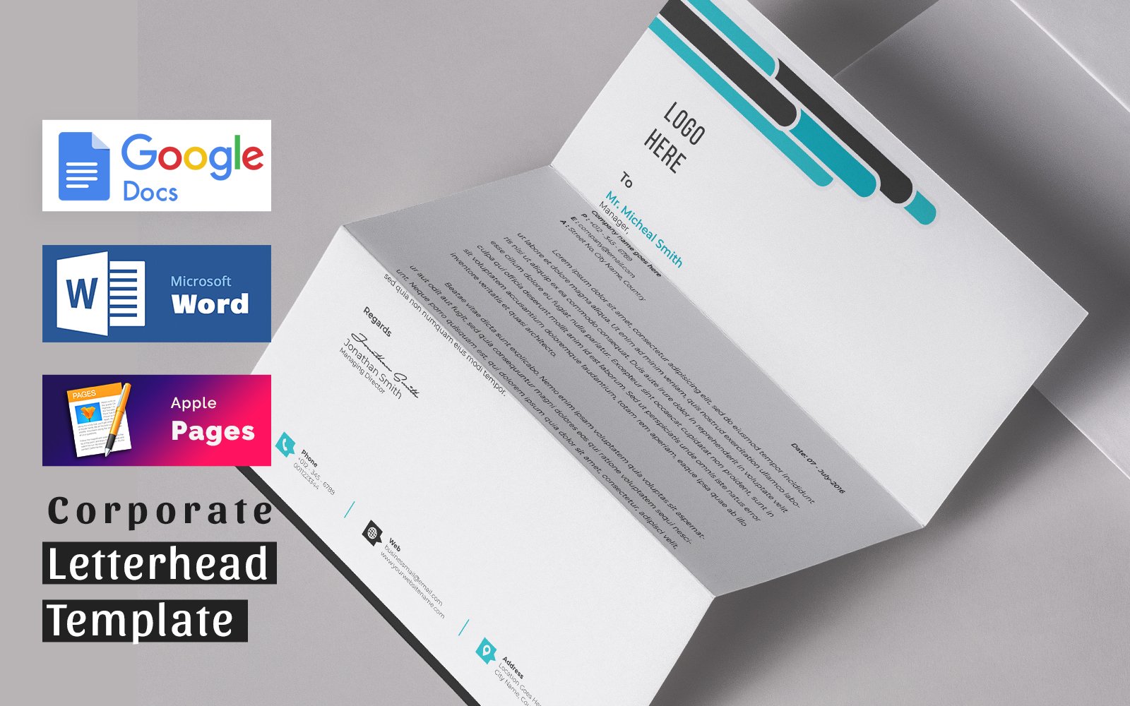 Template #187350 Letterhead Word Webdesign Template - Logo template Preview