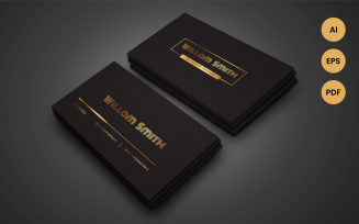 Black and Gold Creative Luxury Business Card - Corporate Identity Template