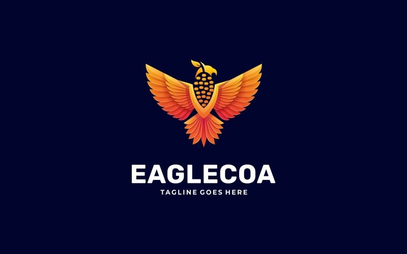 Eagle with Acorn Gradient Logo Logo Template