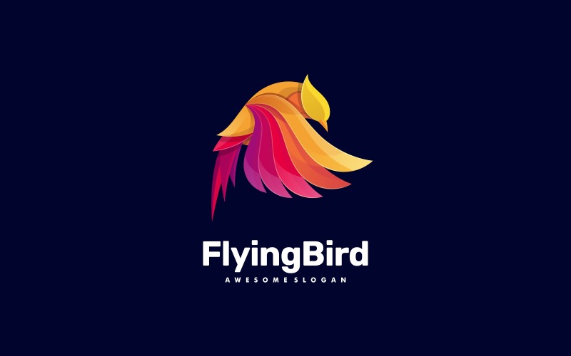 Flying Bird Colorful Logo Logo Template