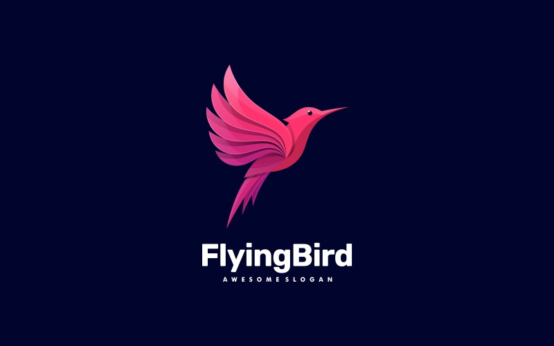 Flying Bird Gradient Logo Logo Template