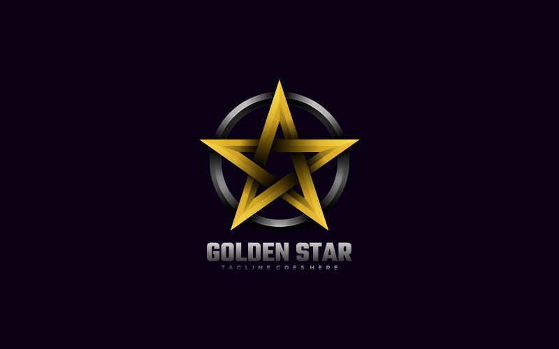Golden Star Gradient Logo Logo Template